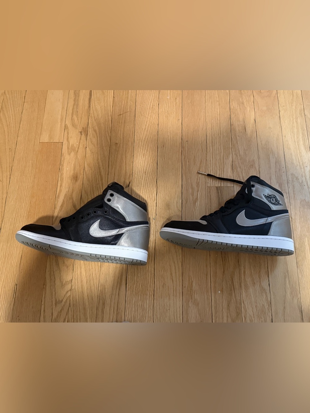 Nike Air Jordan 1 Women’s Satin Shadow - Black & Gray - Picture 3 of 5